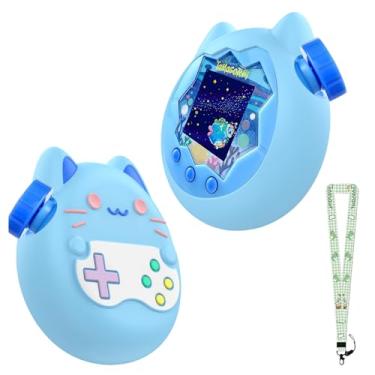 Imagem de Capa para Tamagotchi Paradise com cordão – Capa protetora de silicone com desenho fofo para crianças, capa macia e à prova de choque para chaveiro de animal de estimação virtual Tamagotchi, acessório