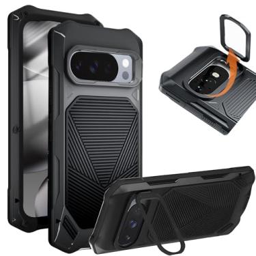 Imagem de YQODSZ Capa para Google Pixel 10 Pro XL com suporte de anel de câmera, [protetor de tela embutido] [proteção de nível militar] Capa protetora resistente de corpo inteiro para Pixel 10 Pro XL, preta