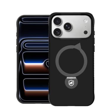 Imagem de Gshield Capa Case Capinha Raptor com Suporte Kickstand compatível com Magsafe, Laterais Antiderrapantes Bordas Elevadas e Local para Acoplar Alça de Pulso (Preta, iPhone 17 Pro)