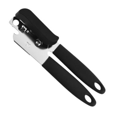 Imagem de Abridor de Latas e Garrafas com Manivela Profissional em Aço Inox Preto, Vermelho e Roxo – Manual, Durável e Fácil de Usar CWK Tools (Preto)