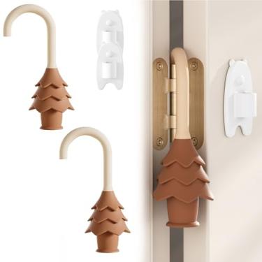 Imagem de YOFENZO Protetor de aperto de porta de silicone para pendurar na árvore de Natal e antibatente de porta, protetor de aperto de dedo de segurança infantil, portas à prova de bebês para manter a porta