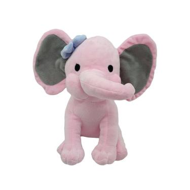 Imagem de Brinquedo de pelúcia, desenho animado, elefante rosa, 25 cm em algodão e pelúcia