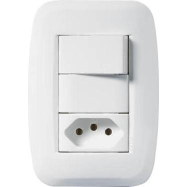Imagem de Conjunto 1 interruptor paralelo + 1 tomada 2p+t 10a pezzi classica 500