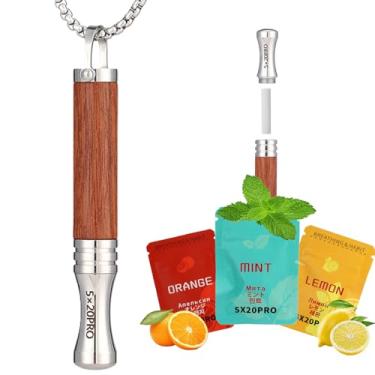 Imagem de Colar de respiração natural para substituir maus hábitos, ferramenta de foco portátil para ansiedade e inquietação de adultos, com filtro de algodão substituível