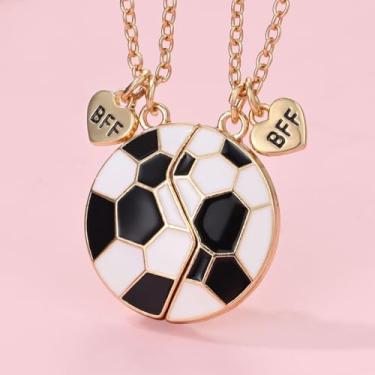 Imagem de Colar de futebol para mulheres, joias de amizade, presente moderno, presente de dia dos namorados, presente de casal, presente de aniversário, amizade, presente de amizade, presentes de amizade para