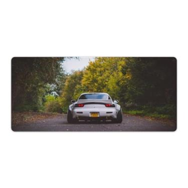 Imagem de HouLaiZhe JDM Tapete de mouse grande para jogos JDM Rx7 carro branco clássico modificação tapete de mesa base de borracha antiderrapante acessórios de computador laptop suprimentos bloco de escrita