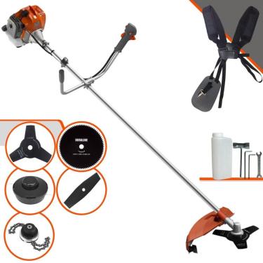 Imagem de Roçadeira Robusta Tekna RL520ACNTK À Gasolina 52cc 2HP 5 Opções de Corte Com Lâmina Facão, Lâmina 3 Pontas, Lâmina 80 Dentes, Trimmer e Carretel