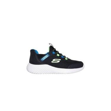 Imagem de Tênis Infantil Skechers Bounder Slipin Preto/Azul, 32