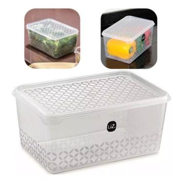 Imagem de Kit 2 Potes De 2 Litros C/tampa Transparente De Plástico Uz