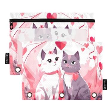 Imagem de Wassud Sweet Cats Pacote com 2 Pastas de Fichário Pastas de Bolso com 3 Furos, Pasta Organizadora de Fichários para Casa, Escritório