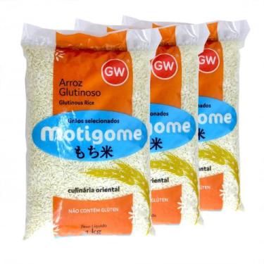 Imagem de Arroz Glutinoso Motigome Grão Longo 1kg Gw (kit Com 3)