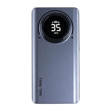 Imagem de Máquina de Broca Unhas Elétrica Portátil com 35000 RPM Taxa Rotação Ajustável Conjunto Ferramentas Cabeças Lixa Substituíveis Display LCD Bateria Inte