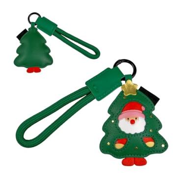 Imagem de Enfeite de árvore de Natal com design de Papai Noel, decoração verde para pendurar no feriado