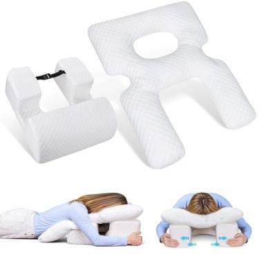 Imagem de Travesseiro virado para baixo após recuperação de cirurgia ocular, almofada de massagem propensa ajustável para dormir e dormir de estômago, travesseiros BBL para cama com capa removível