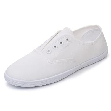 Imagem de VenusCelia Tênis feminino Blaze Canvas Slip-On, Tela creme, 38