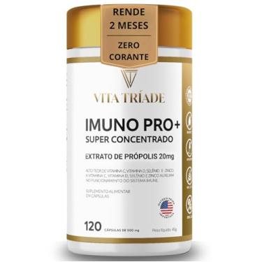 Imagem de Vitamina para imunidade Concentrado com Vitamina C, D3, Zinco, Selênio e Própolis Verde – IMUNO PRO+ Vita Tríade – 120 Cápsulas