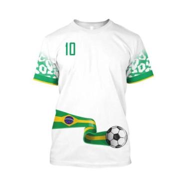Imagem de Camiseta De Manga Curta Da Seleção Brasileira Masculina 2022 Moda Espo