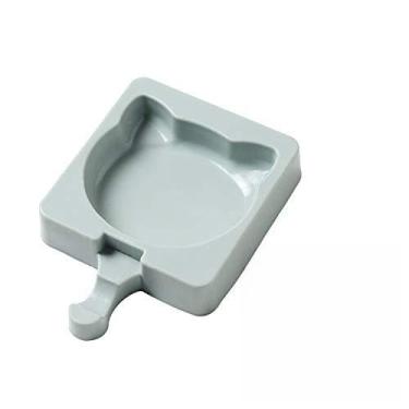 Imagem de Molde de silicone para picolé em formato de rosto de gato com 20 palitos reutilizáveis, sorveteira, cinza