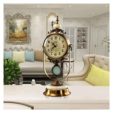 Imagem de Relógio de mesa vintage, relógio de mesa giratório, relógio de mesa decorativo, ornamentos para casa, relógio de quartzo retrô, relógios de cornija