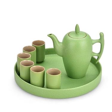 Imagem de Prato de vinho, conjunto de vinho de cerâmica, pote de vinho doméstico chinês, copo de vinho, cerâmica antiga, distribuidor de vinho (D conforme mostrado)