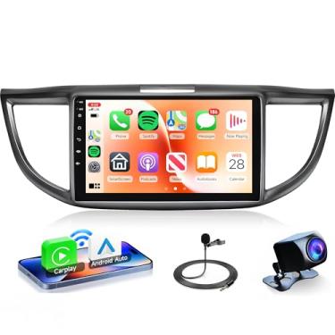 Imagem de Rimoody Rádio estéreo automotivo 4G + 64G Android 13 para Honda CRV 2012-2016, sem fio, Carplay, Andorid, GPS 5G-WiFi, tela sensível ao toque, Bluetooth FM/RDS EQ-32 SWC, câmera de reserva