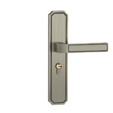 Imagem de Fechadura de porta estilo chinês interior silencioso liga de zinco quarto madeira maciça porta porta porta fechadura (Bronze)