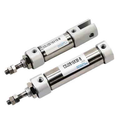 Imagem de BUDVSQC 1 peça CDJ2B/CDJ2D furo 16 mm aço inoxidável mini cilindro duplo ação CDJ2B16-10 * 15X20X25X30X40X50X100X150-B cilindro pneumático (16x60-B,CDJ2B)