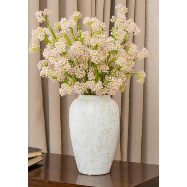 Imagem de Green Moon 6 peças de flores artificiais realistas para respiração de bebê, hastes a granel para vaso – 62 cm, flores de gipsófila rosa, ramos falsos para mesa de buquê, centros de mesa, cozinha, sala