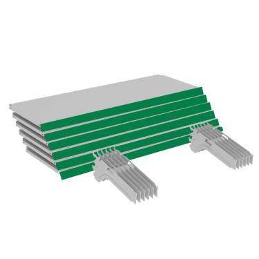 Imagem de Kit 6 Bandejas Gondola FIT 40 Branco 6X 25x90 Pe Verde