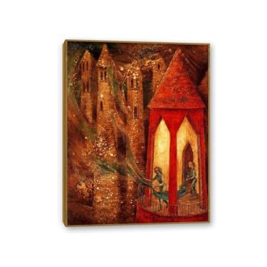 Imagem de Zeichn8u Remedios Varo Paintings The task Remedios Varo Pôster de parede Surrealismo Arte em tela para sala de estar escritório decoração de parede presente pronto para pendurar 90 x 70 cm (91.4x71.1