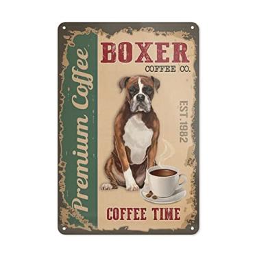 Imagem de Placa de metal vintage - pôster Coffee Time Sinais de metal decoração de arte de parede para escritório em casa e fazenda decorações de casa de campo para sala de estar quarto 20 x 30 cm