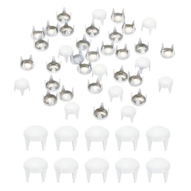 Imagem de Generic Pregos de metal de 5 mm, 100 peças, contas redondas de garra de cúpula, rebites de cabeça de prego, tachas para artesanato de couro, bolsa de cinto, sapatos, branco