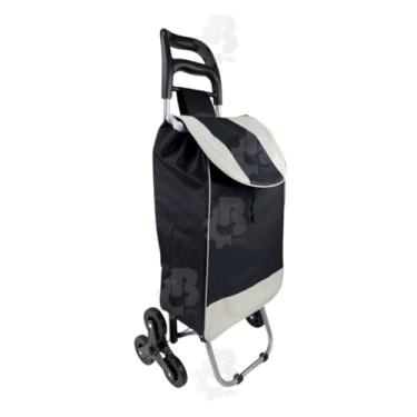 Imagem de Carrinho de compras com 6 rodas, capacidade de carga de 30 kg, dobrável, design portátil multifuncional, construção reforçada com aço, interior espaçoso.(Preto)
