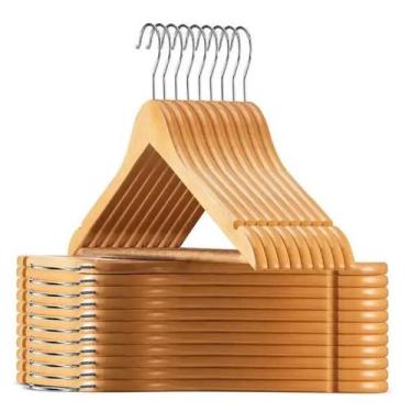 Imagem de Cabide de Madeira Marfim Premium Kit com 40 Pecas - LOLADECOR