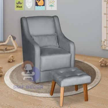 Imagem de Poltrona para Amamentação Glamour com Puff e Almofada - SMF Decor, Cin