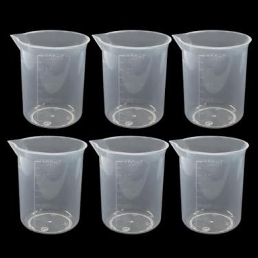 Imagem de PHITUODA Pacote com 6 copos medidores de plástico de 100 ml, copos de cozinha transparentes para medicamentos graduados, copos transparentes para assar, cozinhar em casa, laboratório