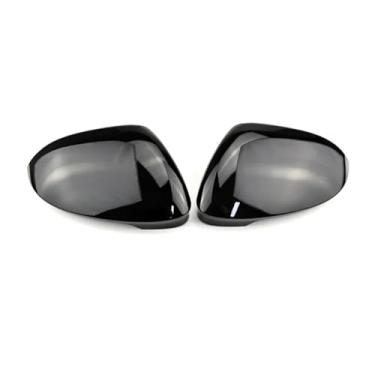 Imagem de Substituição do carro espelho retrovisor lateral capa asa tampa da porta exterior caso guarnição de carbono Compatível com vw golf 8 mk8 2020-2022(No Hole Black)