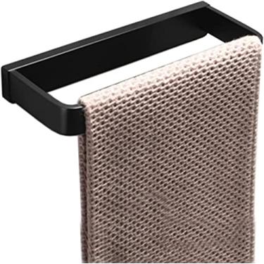Imagem de 3FLQOOPP Toalheiro Suporte de toalha de banho barra de toalha único varão, acabamento cromado polido de cobre sólido, suporte de barra de toalha de parede para banheiro e cozinha, preto/40 cm Ba