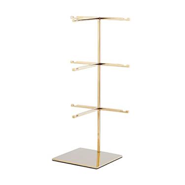 Imagem de U5GAAALPPQ9 Organizador de armazenamento de óculos, óculos, metal, dourado, preto, expositores, prateleiras, óculos, expositor, suporte, 5 opções de tamanhos, suporte de exibição de óculos (cor: 2) (B