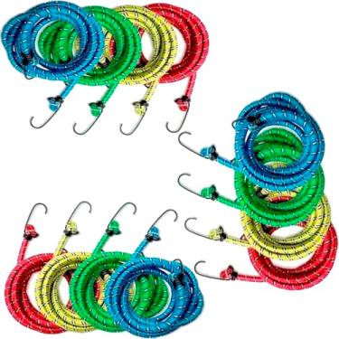 Imagem de Kit com 12 Cordas Elástica Extensor De 92 A 122cm Corda para Bagageiro Carga Moto Bike Bicicleta Caçamba