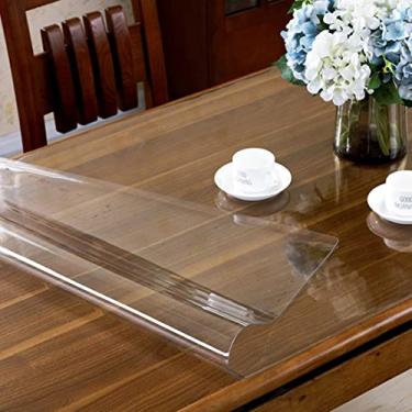 Imagem de Tapete de mesa transparente, capa grossa, elegante, tapete de mesa para 2, 4, 6 pessoas, multiuso (transparente a1,5 mm, 85 x 135 cm)