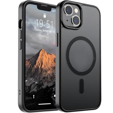 Imagem de Dropfone Capa Magnética para iPhone 15 Capinha MagSafe Anti Impacto Preta Fosca case Magnética à prova de choque e anti-impressão digital Anti Impacto