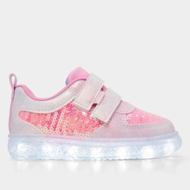 Imagem de Tênis Infantil Pampili Casual Menina, Rosa, Prata, 23