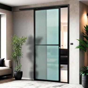 Imagem de Porta de Correr Suspensa 210x100cm Vidrao Esq L.25 Brimak Abertura Esq