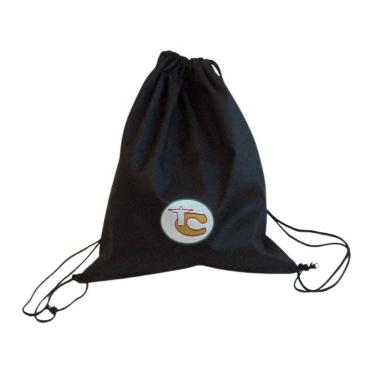 Imagem de Mochila Sacola De Nylon Preta 240Gramas 46X50Cm Pacote 6Un