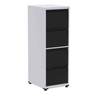 Imagem de Armário De Arquivo De Aço Pandin 4 Gavetas Gavetas Cinza-preto