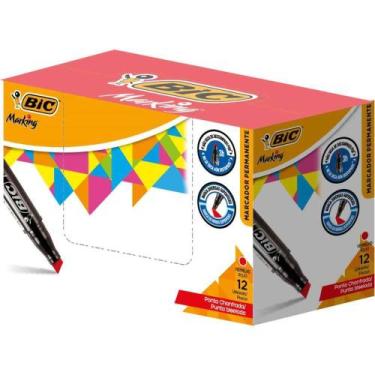 Imagem de Pincel Marcador Permanente Marking Recarregável Vermelho - BIC