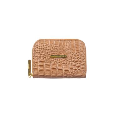 Imagem de Carteira feminina de couro croco Kiara 10x13,5cm