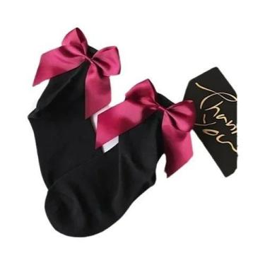 Imagem de Meias De Algodão Femininas Harajuku Com Laço Para O Tornozelo, Estilo 