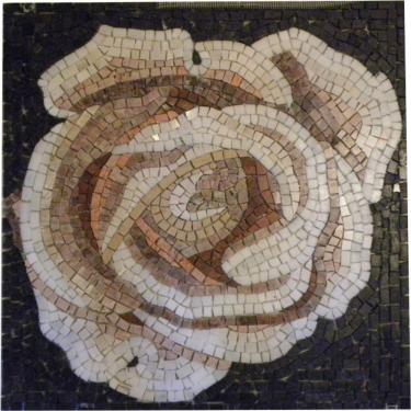 Imagem de Mandala Mosaico Floral Rosa Branca I Tamanho 90cm